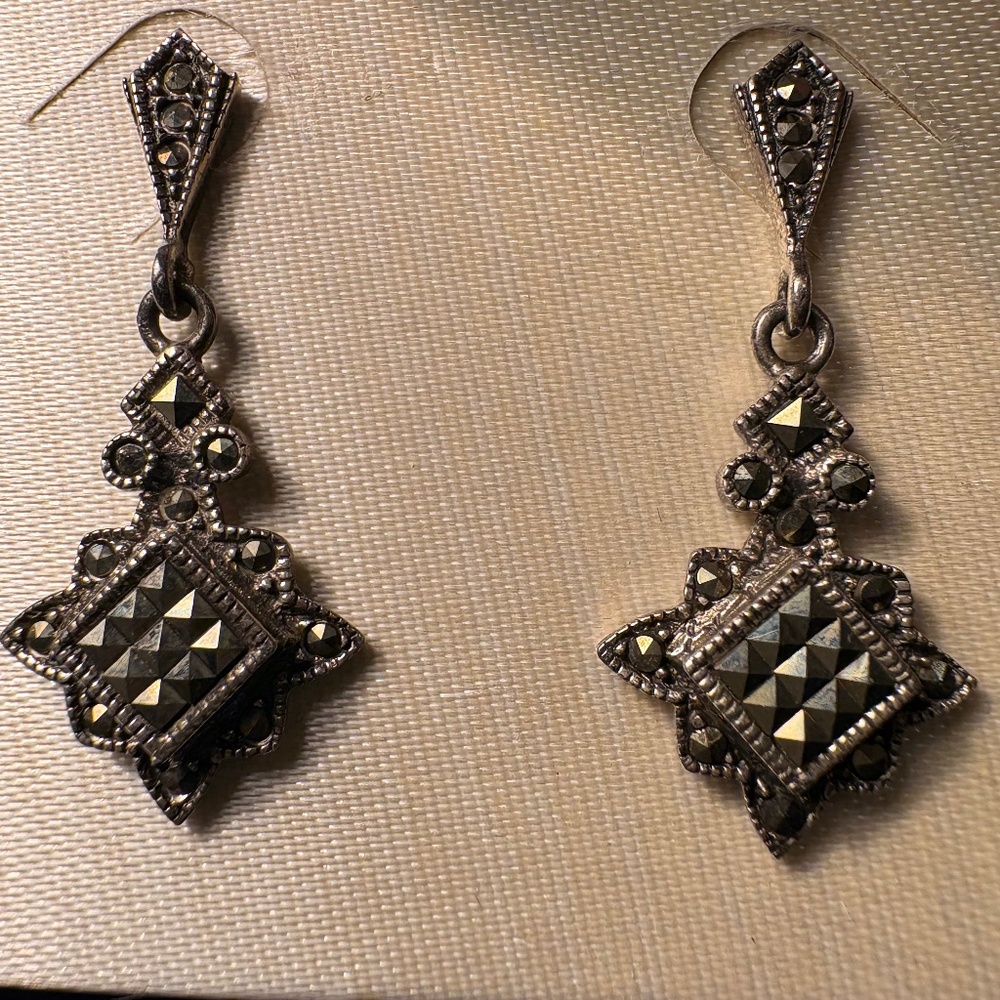 Vintage marcasite drop earrings